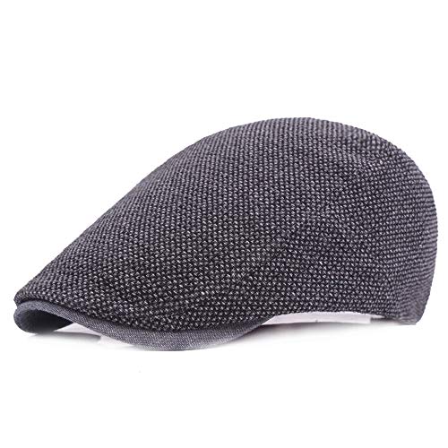 Berretto da UomoUomo Cotone Cappuccio Berretti Vintage HatCotone Regolabile del Flat capFashion Forward capCappello da Sole da Viaggio Allaperto5560 cm Nero