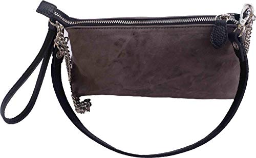 Borsa borsetta a spalla o a tracolla pochette beautycase astuccio in vera pelle pregiata e riciclata effetto vintage Col. Zinco
