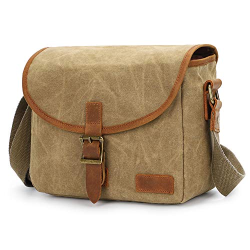 Borsa Fotografica,Borsa Messenger in Tela Vintage Custodia morbida per Fotocamera Custodia per Canon Nikon Sony Fujifilm Olympus Panasonic