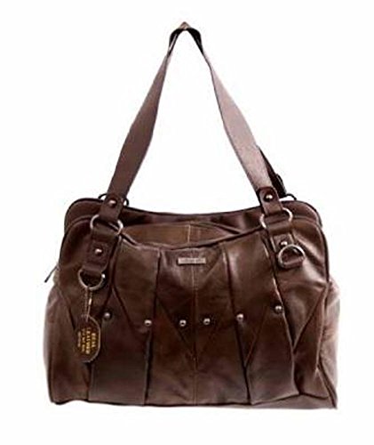 Borsa vintage da donna, in pelle, colore: Nero, rosso, marrone, marrone