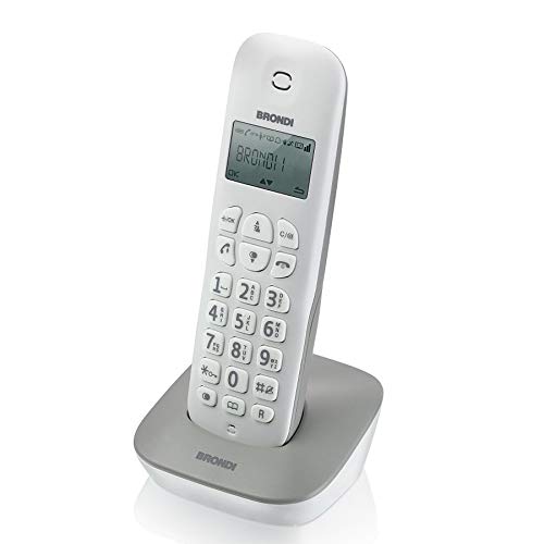 Brondi Gala Telefono Cordless, Bianco/Grigio