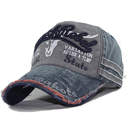 Cappello da baseball vintage con lettere ricamate da baseball, protezione dai raggi UV, unisex, in cotone, con visiera regolabile, protezione anti-UV, protezione da golf, stile hip pop, alla moda