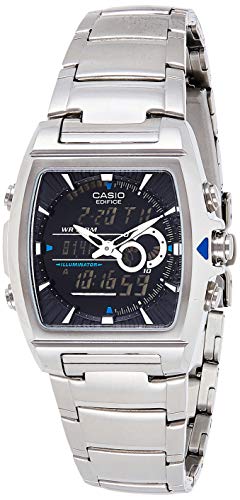 Casio EDIFICE Orologio, Robusta Cassa, 10 BAR, Nero, Uomo con Cinturino in Acciaio Inox EFA-120D-1AVEF
