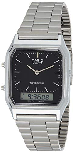 Casio Orologio analogico-Digitale al Quarzo Uomo con Cinturino in Acciaio Inox AQ-230A-1DMQYES