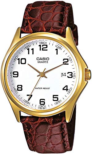 Casio Orologio Analogico Quarzo Uomo con Cinturino in Pelle MTP-1188PQ-7BEF
