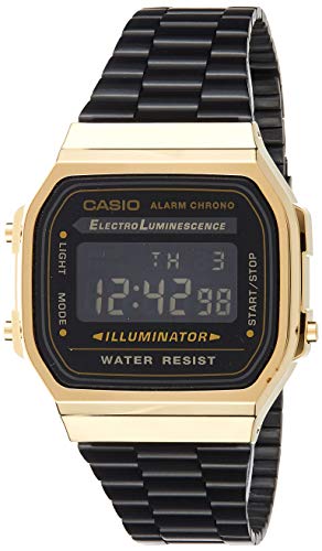 Casio Orologio Digitale Quarzo Unisex con Cinturino in Acciaio Inox A168WEGB-1BEF