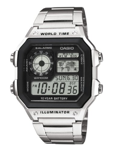Casio Orologio Digitale Uomo con Cinturino in Acciaio Inox AE-1200WHD-1AVEF