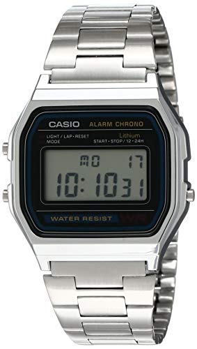 Casio Vintage A158WA-1CR – Orologio da Polso Digitale, Argento