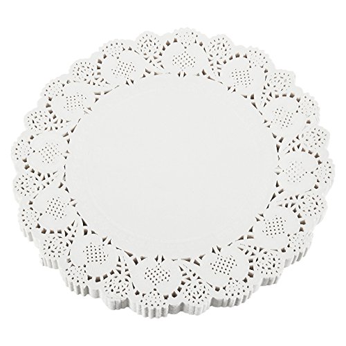 Centrini – 250-pack rotonda Lace tovagliette per torte, dolci, cotto Treat display, ideale per matrimoni, eventi formali, decorazione da tavola Décor, bianco – 30,5 cm di diametro