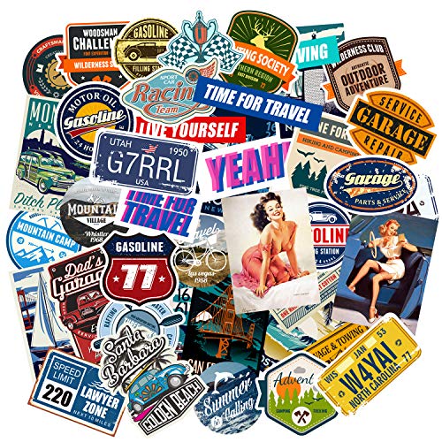 Chileeany 35 Pezzi – Adesivi Valigia, Retro Vintage Stickers per Valigia, Skateboard, Chitarra (World Tour)