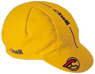 Cinelli Supercorsa, Cappello con visiera in cotone, Giallo, taglia unica