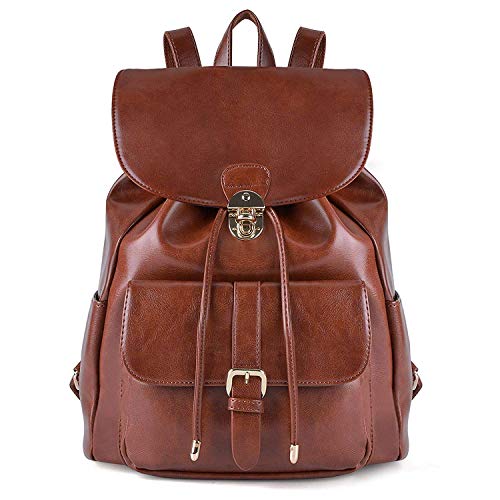 COOFIT Zaino Donna, Zaino Donna Vintage Elegante Università Stile Zainetto Vintage Grande Capacità Backpack Ragazza Zaino Casual Marrone