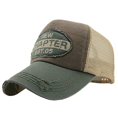 Decentron – Cappello da baseball snapback da uomo, stile vintage, regolabile, in rete, per esterni Army Green Medium