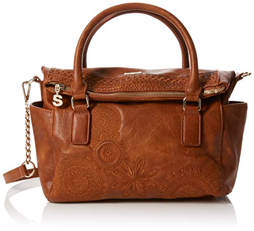 Desigual Bols_dark Amber Loverty – Borsa Donna, Marrone (Camel), 14x24x33 cm (B x H T)