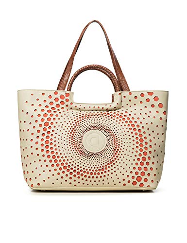 Desigual Bols_legacy – Borsa da donna con manico, 17 x 30,5 x 37 cm, Bianco (Bianco (Bianco)), 17×30.5×37 cm (B x H x T)