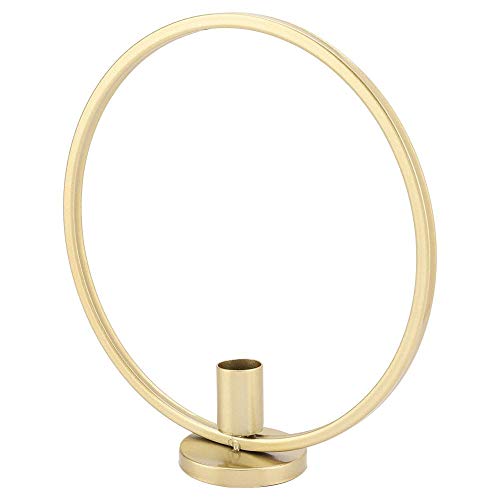 Duokon Portacandele Circle Vintage Modern Decorativo centrotavola portacandele per Tavolo Mantel Matrimonio Housewarming Regalo(Gold)