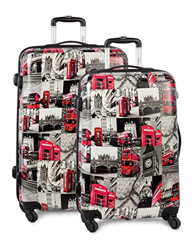 Fabrizio Trolley 2er Set”London” di valigie, 77 cm, 89 liters, Multicolore (Bunt)