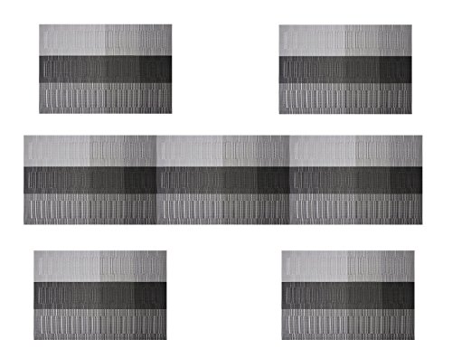 Famibay PVC Runner da Tavola 135cm Resistente al Calore Facile da Pulire Durevole Plastica Tovagliette Set di 4(Nera) …