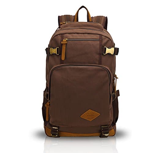 FANDARE Unisex Zaini Esterna Viaggiare Zainetto Cartelle per la scuola Uomo Donna Zaino Scuola Adolescente Zaino da viaggio College School Daypacks Borsa di tela Zainetti Borse a Zaino Caffè