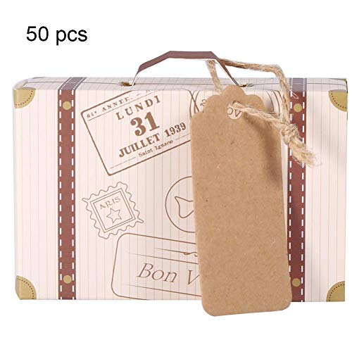 Fdit Novel Mini Valigia Elegante Portatile Scatola Cartone Regalo Caramelle Festa Compleanno 50Pcs / Set