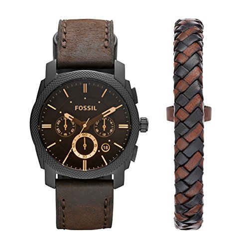 Fossil Orologio Cronografo Quarzo Uomo con Cinturino in Acciaio Inossidabile FS5251SET, Marrone