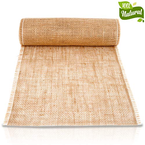 GRUBly® Runner tavola in Iuta – Runner tavola Moderno dallo Stile Vintage – Decorazioni casa – Nastro Iuta Naturale – Centro tavola 10 Metri x 30 cm
