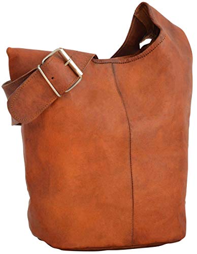 Gusti Borsa da donna in vera pelle -“Josephine” borsa a tracolla marrone vintage grande da donna