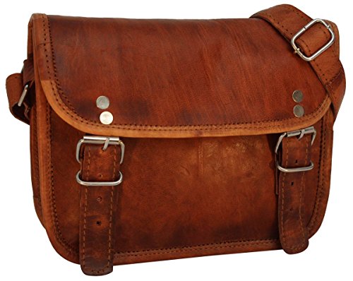 Gusti Leder nature ”Jane 7,9″” Borsa Cuoio a tracolla Marrone Borsa Cuoio a Mano Uomo Donna Unisex Marrone K40b