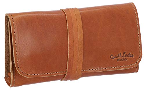 Gusti Leder studio”Wren” borsetta porta tabacco sigarette tabacco cartine vera pelle vintage classico naturale marrone 2T10-22-5