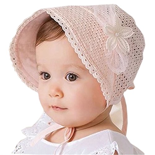 HBF Cappellino Neonata Elegante Accessori per Bambina Berretto Cotone Rosa cappello Bambina Vintage Adatto per Primavera/Estate / Autunno Taglia Unica
