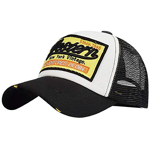 heekpek Cappello Uomo Baseball Cappellino con Visiera Estivo Ricamato Cappelli a Rete Donna Traspirante Cappellini Casuali Cappello Rapper Trucker (Nero)