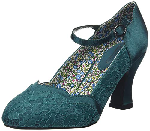 Joe Browns Montrose Vintage Lace Shoes, Scarpa Mary Jane Donna, Smeraldo, 38 EU