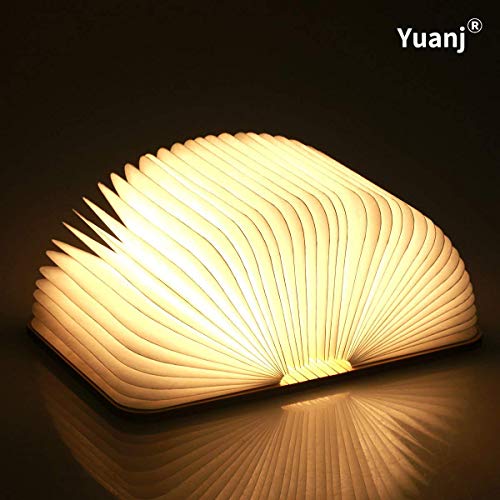 Lampada Libro USB Ricaricabile Lampada a Forma di Libro Luce LED di legno Decorativi Lampada da Tavolo 1000mAh Mini Lampada a Libro