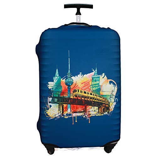 Maddys Home Elastica Suitcase Cover Proteggi bagagli luggage CoverPop Gatto City L Fit 2628 suitcase