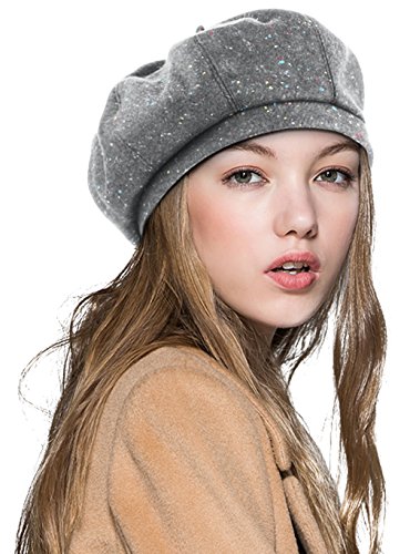 MARRYME Cappello di Pittore da Donna Baschi e Berretti Vintage Donna (Grigio)