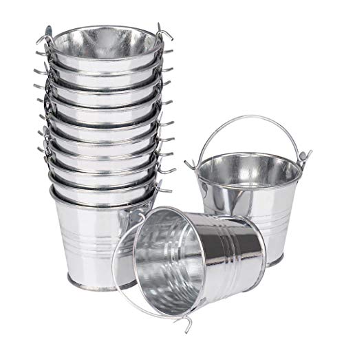 Mini Secchiello Latta Portaconfetti Bomboniere di Metallo per Matrimonio Decorazione, Scatola di Caramelle, Candele Votive, Secchielli Portaconfetti, Contenitore da Giardino, Festa 12 pezzi