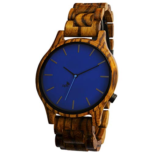 Opis UR-M1 (Zebrano) Orologio da Polso in Legno Uomo/Orologio Vintage in Legno Signore/Orologio Retro Masculino