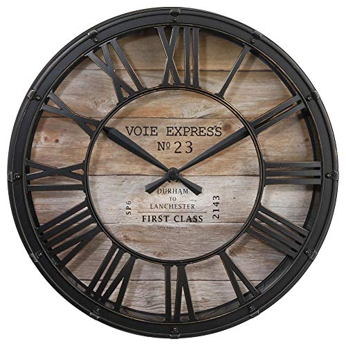 Orologio da parete stile vintage  Colore marrone ramato effetto invecchiato  Diametro 39cm