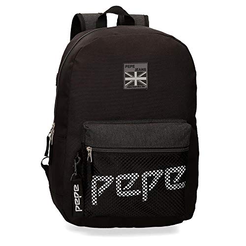 Pepe Jeans London Ren Backpack – Portafogli Bambino, Nero (Black), 13x30x37 cm (W x H L)