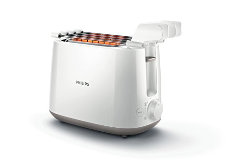 Philips Daily Collection HD2583/00 Tostapane con Pinza per Sandwich, 600 W, 8 Livelli di Tostatura, Bianco