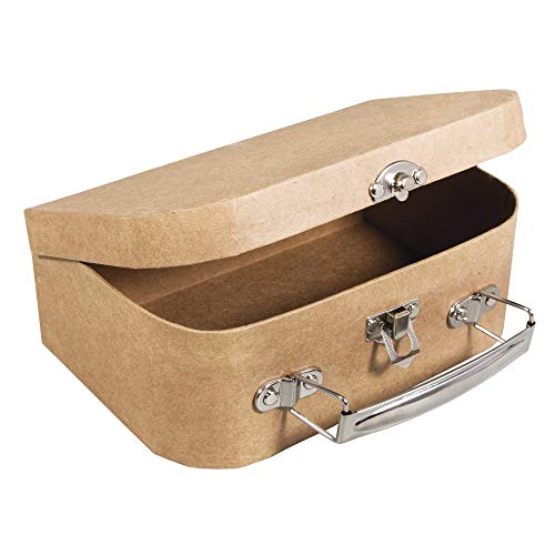 RAYHER 67205000 cartapesta Valigetta, Piccolo (18 x 12 x 6,5 cm) in cartapesta con Robusta Maniglia in Metallo, per l’ Uso per Bambini
