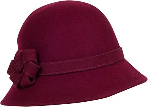 Sakkas 20M Cappello Cloche in Lana Stile Vintage Molly – Borgogna – Taglia Unica