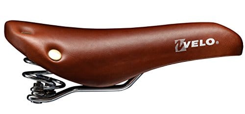 Sella per bicicletta vintage con molle elicoidali e rivetti colore marrone