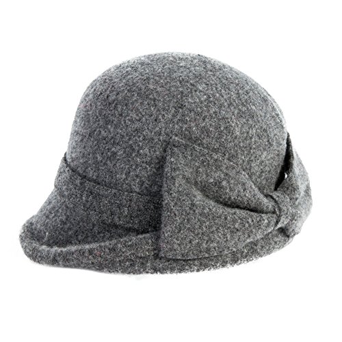 Siggi – Cappello da donna stile anni ’20, in feltro, invernale, ripiegabile 16209_Grigio Etichettalia unica