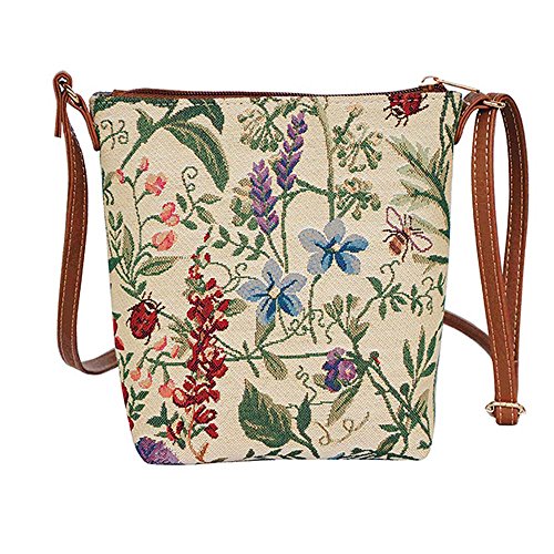 Signare Tapestry Arazzo Piccola Borsa a Tracolla, sacchetto borsello, personal pocket bag (Mattina Giardino)