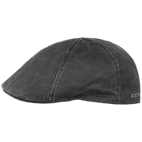 Stetson Coppola Level da Uomo  Berretto con Visiera in Cotone  Berretto Maschile con Protezione UV 40  Stile Vintage  Berretto Piatto con Visiera EstateInverno  Nero M 5657 cm