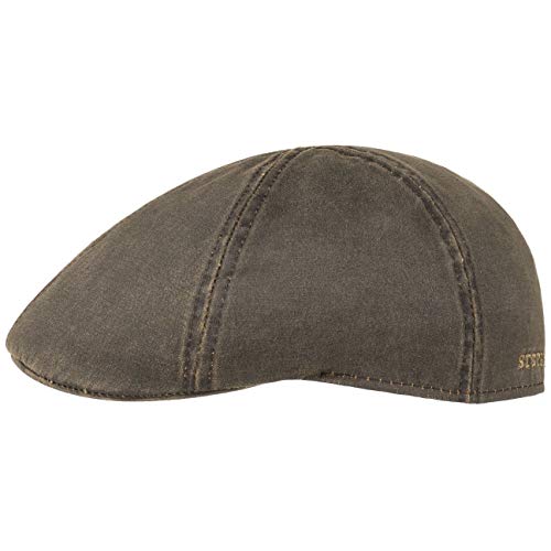 Stetson Coppola Level da Uomo – Berretto con Visiera in Cotone – Berretto Maschile con Protezione UV 40+ – Stile Vintage – Berretto Piatto con Visiera Estate/Inverno – Marrone L (58-59 cm)