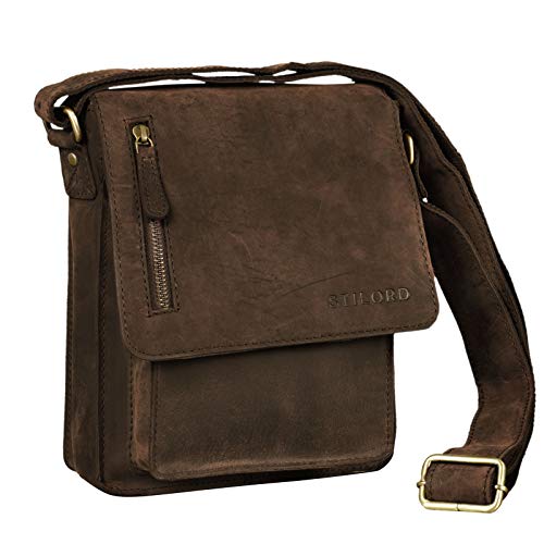 STILORD Finn Borsello da uomo in vera pelle Borsa a tracolla per Tablet da 8 4 pollici in cuoio Resistente borsetta messenger stile vintage di qualit Colorecolorado  marrone