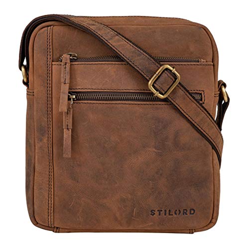 STILORD ‘Garcia’ Borsa Tracolla Uomo in Pelle Piccola Borsello Vintage in Cuoio Donna Cross body Borsetta a Spalla, Colore:seppia – marrone