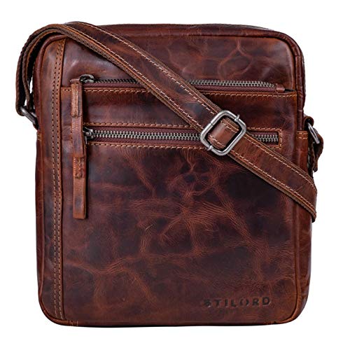 STILORD ‘Garcia’ Borsa Tracolla Uomo in Pelle Piccola Borsello Vintage in Cuoio Donna Cross body Borsetta a Spalla, Colore:milano – marrone